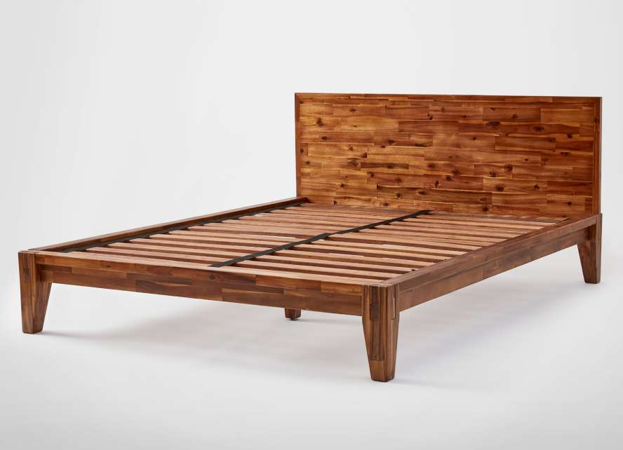 silk and snow wooden bed
