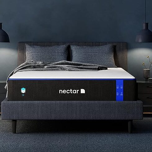 A best mattress on Amazon option, Nectar Queen Mattress 12 Inch - Medium Firm Gel Memory Foam - Cooling Comfort Technology - 365-Night Trial - Forever Warranty,White